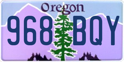 OR license plate 968BQY