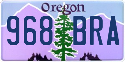 OR license plate 968BRA