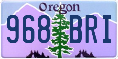 OR license plate 968BRI