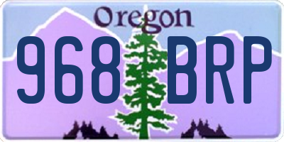 OR license plate 968BRP