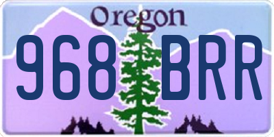 OR license plate 968BRR