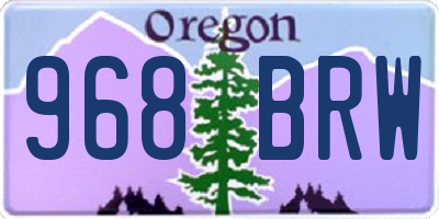 OR license plate 968BRW