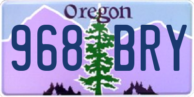 OR license plate 968BRY