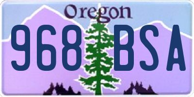 OR license plate 968BSA