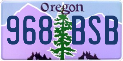 OR license plate 968BSB