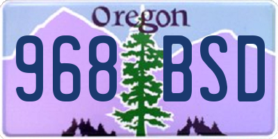 OR license plate 968BSD