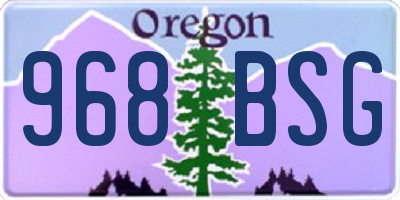 OR license plate 968BSG