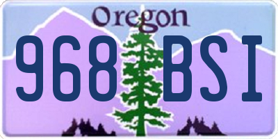 OR license plate 968BSI