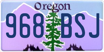 OR license plate 968BSJ