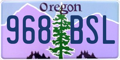 OR license plate 968BSL
