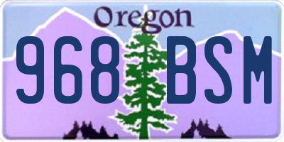 OR license plate 968BSM