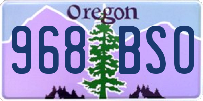 OR license plate 968BSO