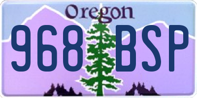 OR license plate 968BSP