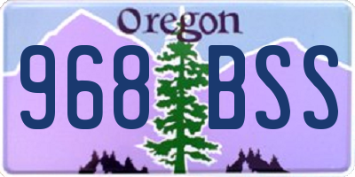 OR license plate 968BSS