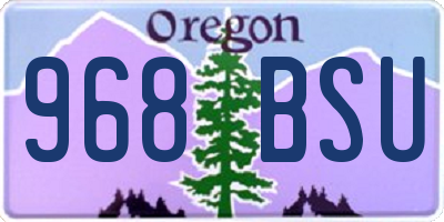 OR license plate 968BSU