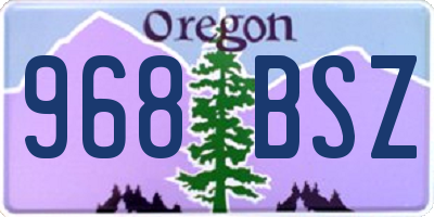 OR license plate 968BSZ