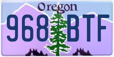 OR license plate 968BTF