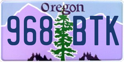 OR license plate 968BTK