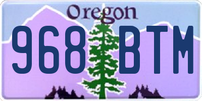 OR license plate 968BTM