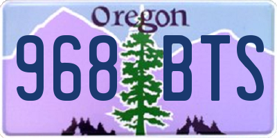 OR license plate 968BTS