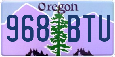OR license plate 968BTU