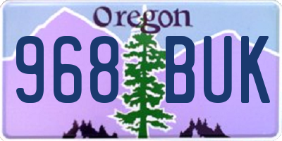 OR license plate 968BUK