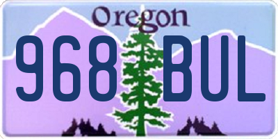 OR license plate 968BUL