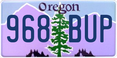 OR license plate 968BUP