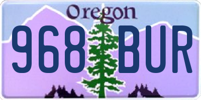 OR license plate 968BUR