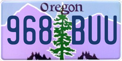 OR license plate 968BUU