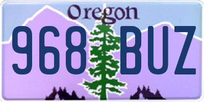 OR license plate 968BUZ