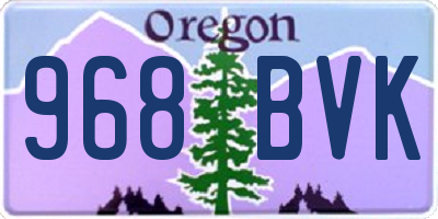 OR license plate 968BVK