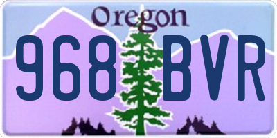 OR license plate 968BVR