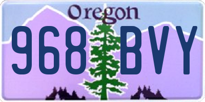 OR license plate 968BVY