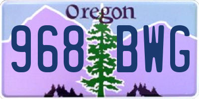 OR license plate 968BWG