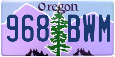 OR license plate 968BWM