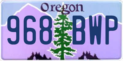 OR license plate 968BWP
