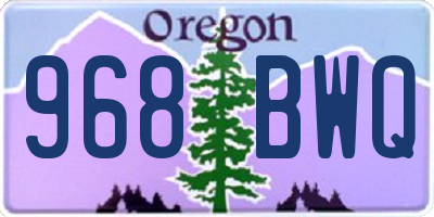 OR license plate 968BWQ