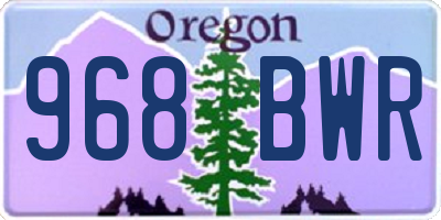 OR license plate 968BWR
