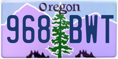 OR license plate 968BWT