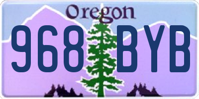 OR license plate 968BYB
