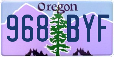 OR license plate 968BYF