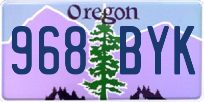 OR license plate 968BYK