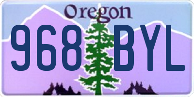 OR license plate 968BYL