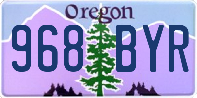 OR license plate 968BYR