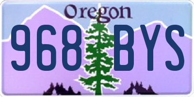 OR license plate 968BYS