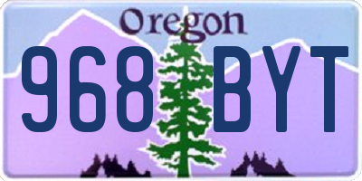 OR license plate 968BYT