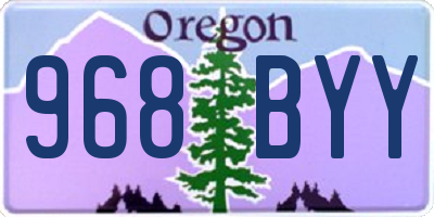 OR license plate 968BYY