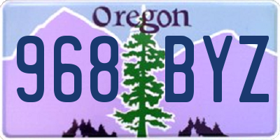 OR license plate 968BYZ