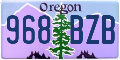 OR license plate 968BZB